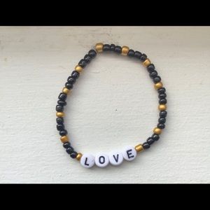 Love black and gold homemade bracelet